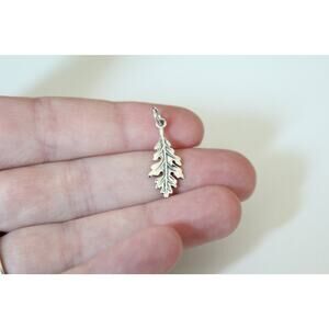 Sterling Silver Oak Leaf Charm, Silver Oak Leaf Pendant, Oak Leaf Pendant
